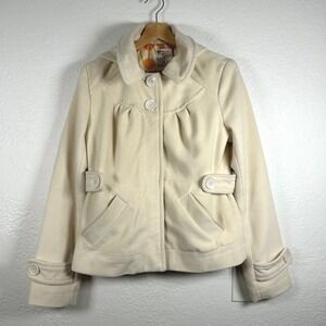 Tulle Cream Ivory Peacoat Removable Hood Vintage Inspired Size Medium